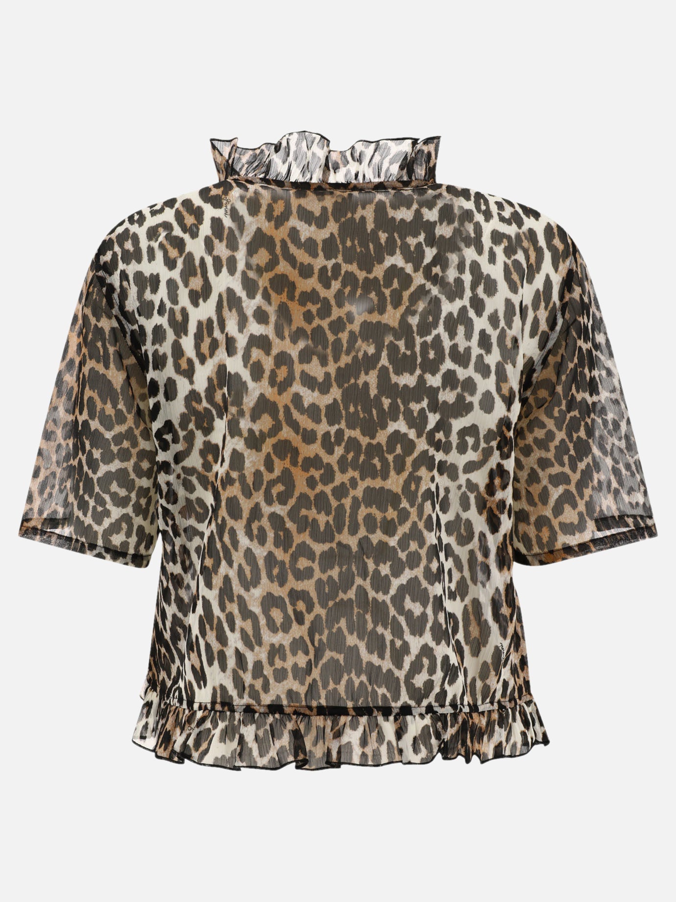 Ganni Animalier top Brown