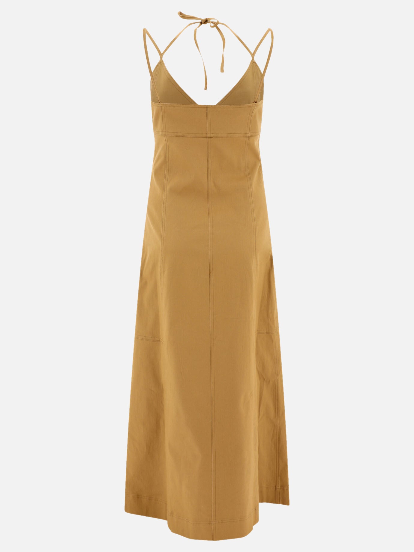 Ganni Canvas strap dress Beige