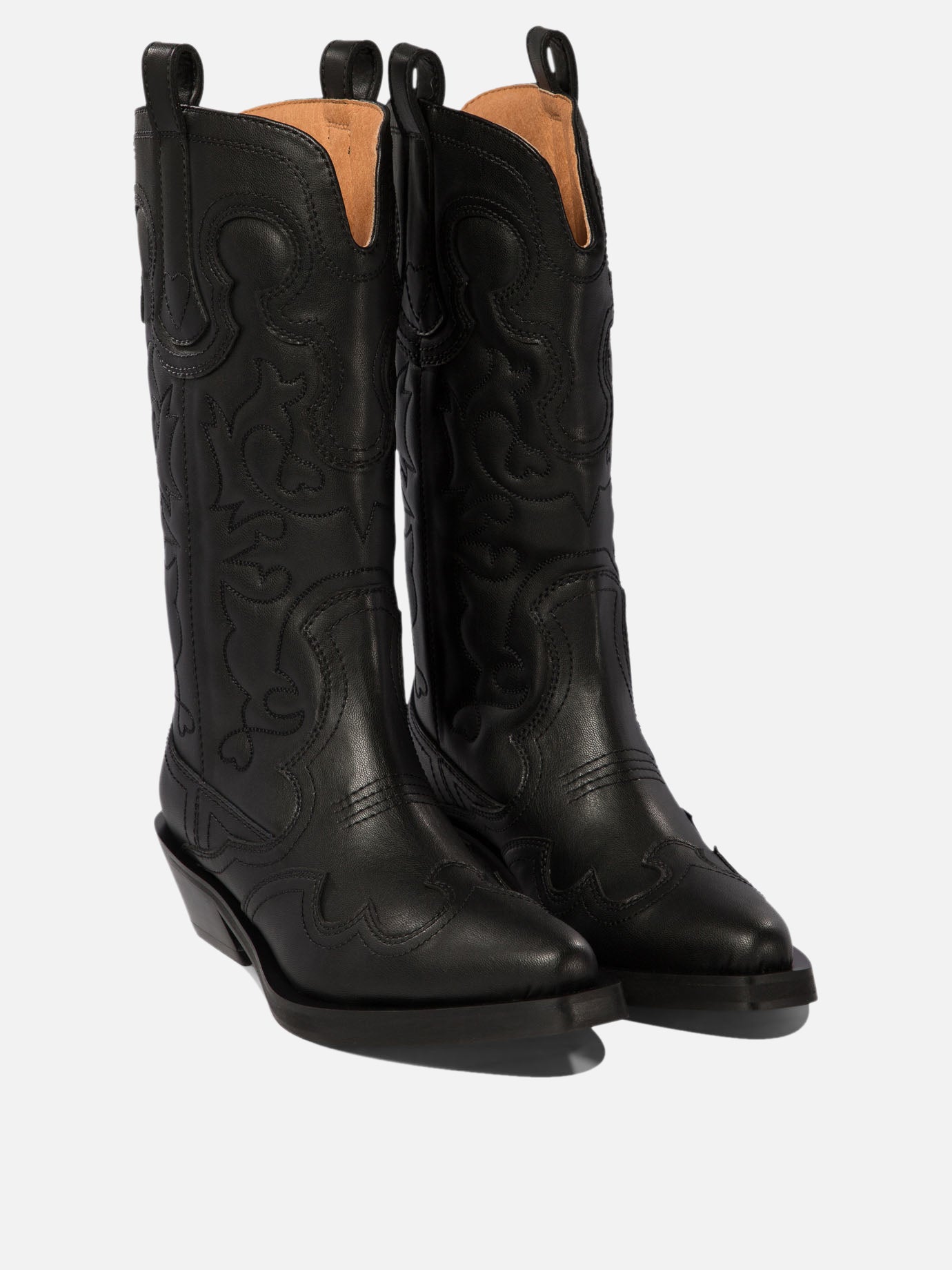 Cowboy 100% polyuretane - 100% rubber  Black - Ganni Women | PDP | VIETTI Online Store | thumbnail_2