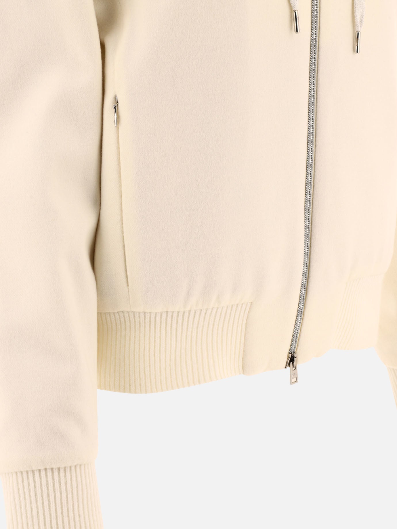 Herno "Resort" bomber jacket in cashmere and silk White