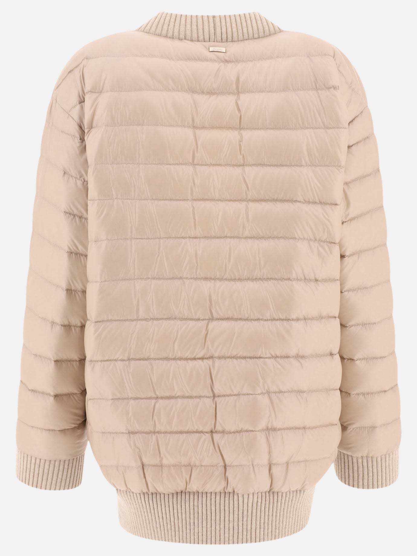 Cardigan-style down jacket