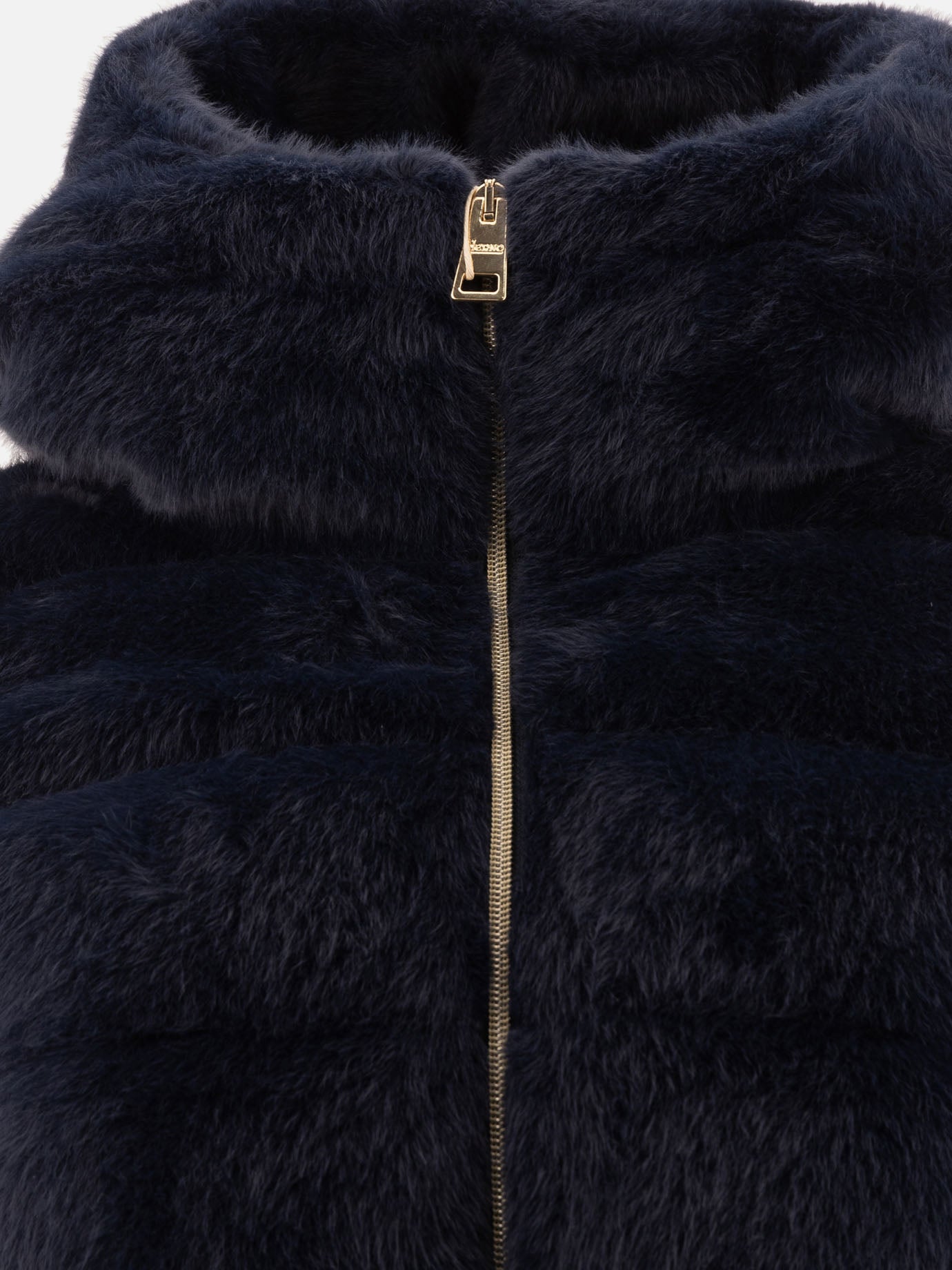 Herno Faux fur down coat Blue