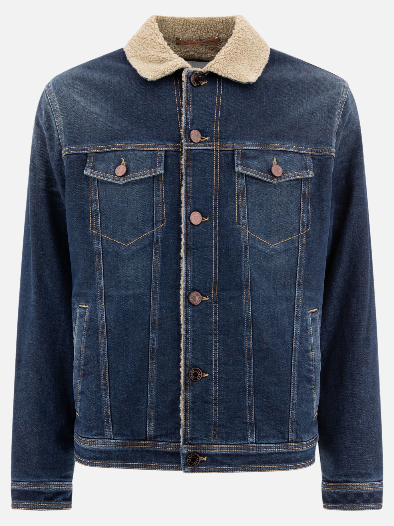 Jacob Cohën Denim and shearling jacket Blue