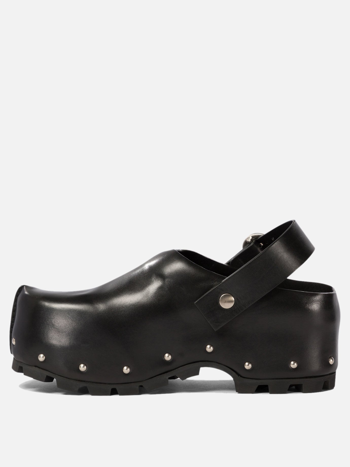 Jil Sander Leather clogs with studs Black