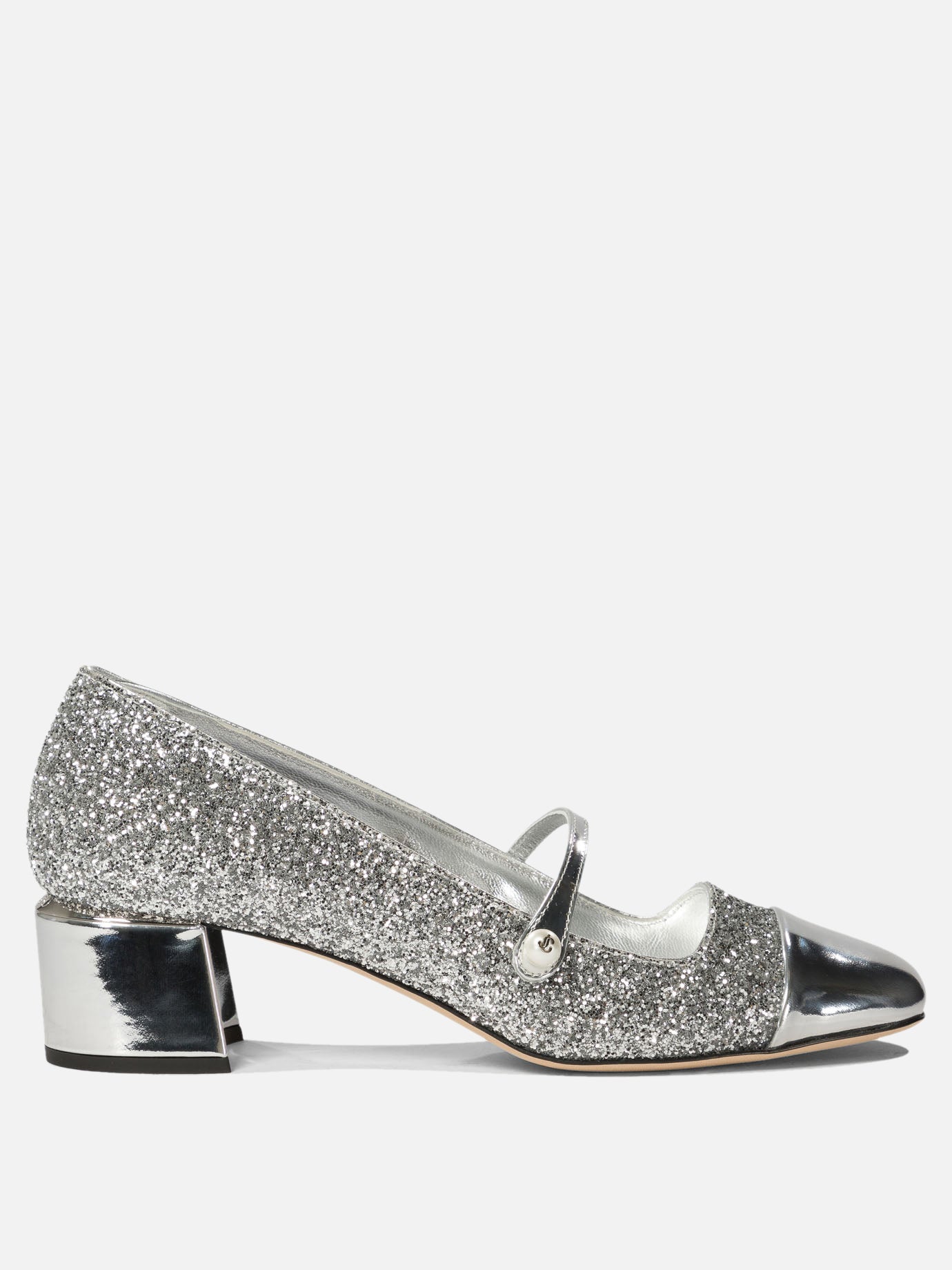 Jimmy Choo "Elisa 45" glittered pumps Silver