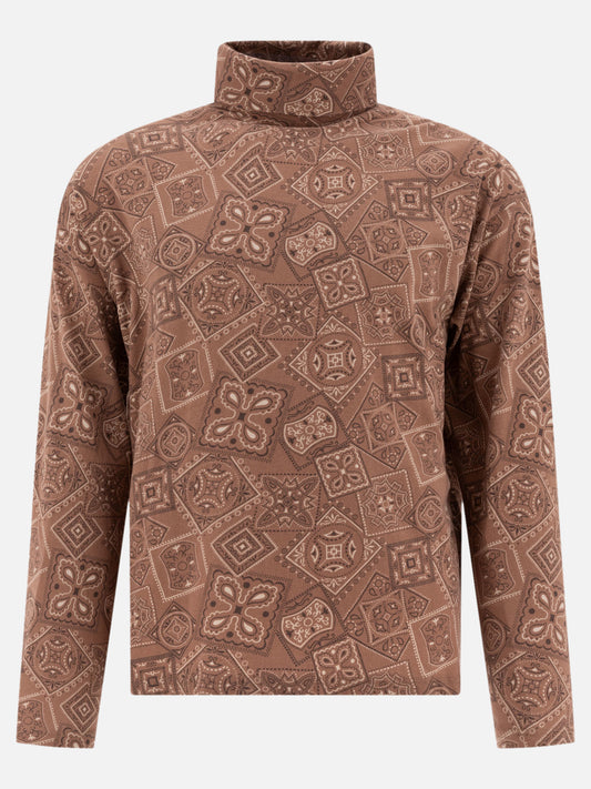 Mock neck t-shirts Print  Brown - KAPITAL Men | PDP | VIETTI Online Store 
