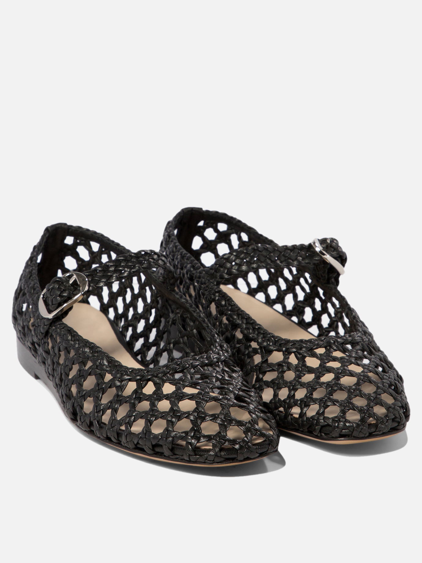 Woven Mary Jane ballet flats