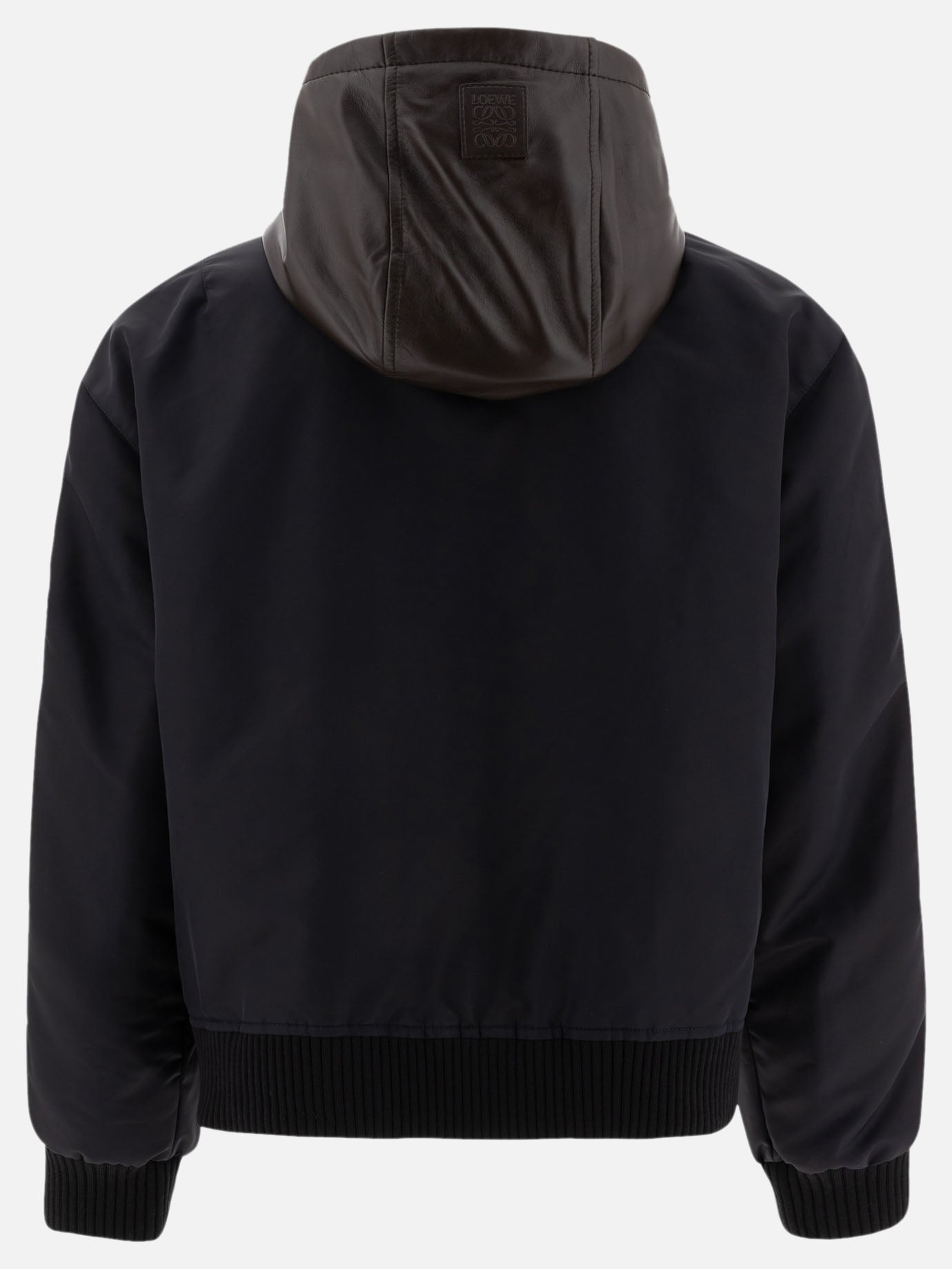 Loewe Hooded bomber jacket in nylon Black