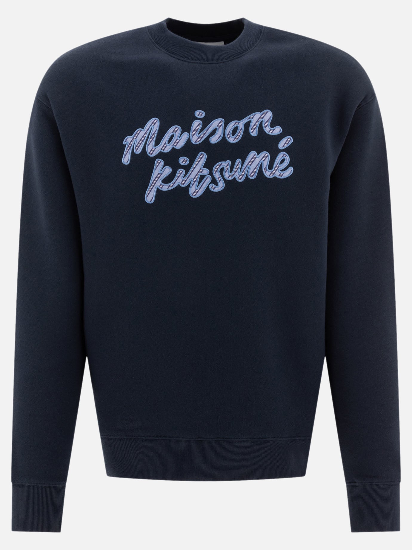 Maison Kitsuné "Handwriting Striped" sweatshirt Blue