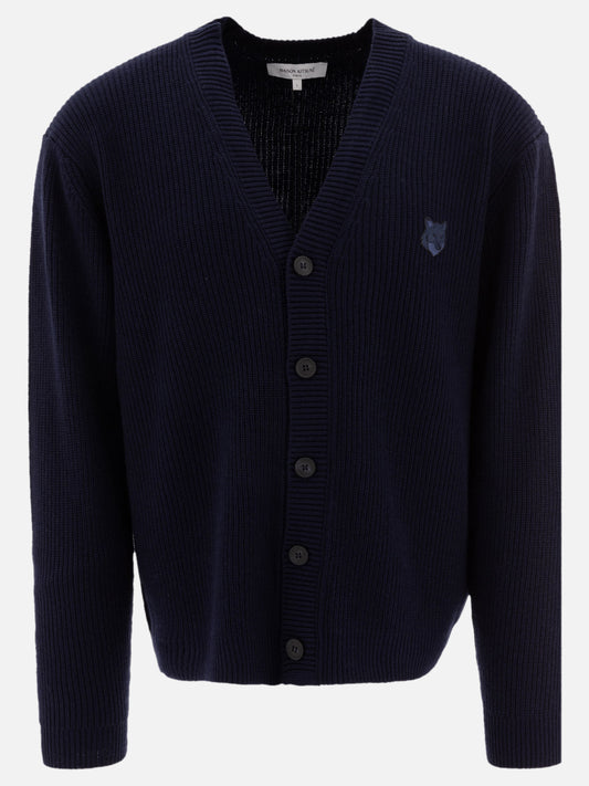 Maison Kitsuné "Bold Fox Head" cardigan Blue