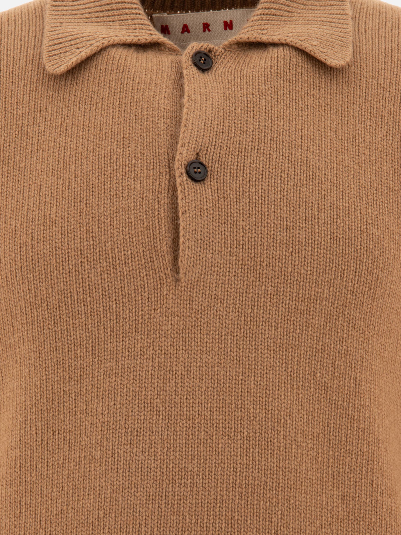 Marni Polo shirt with embroidered Marni logo Brown