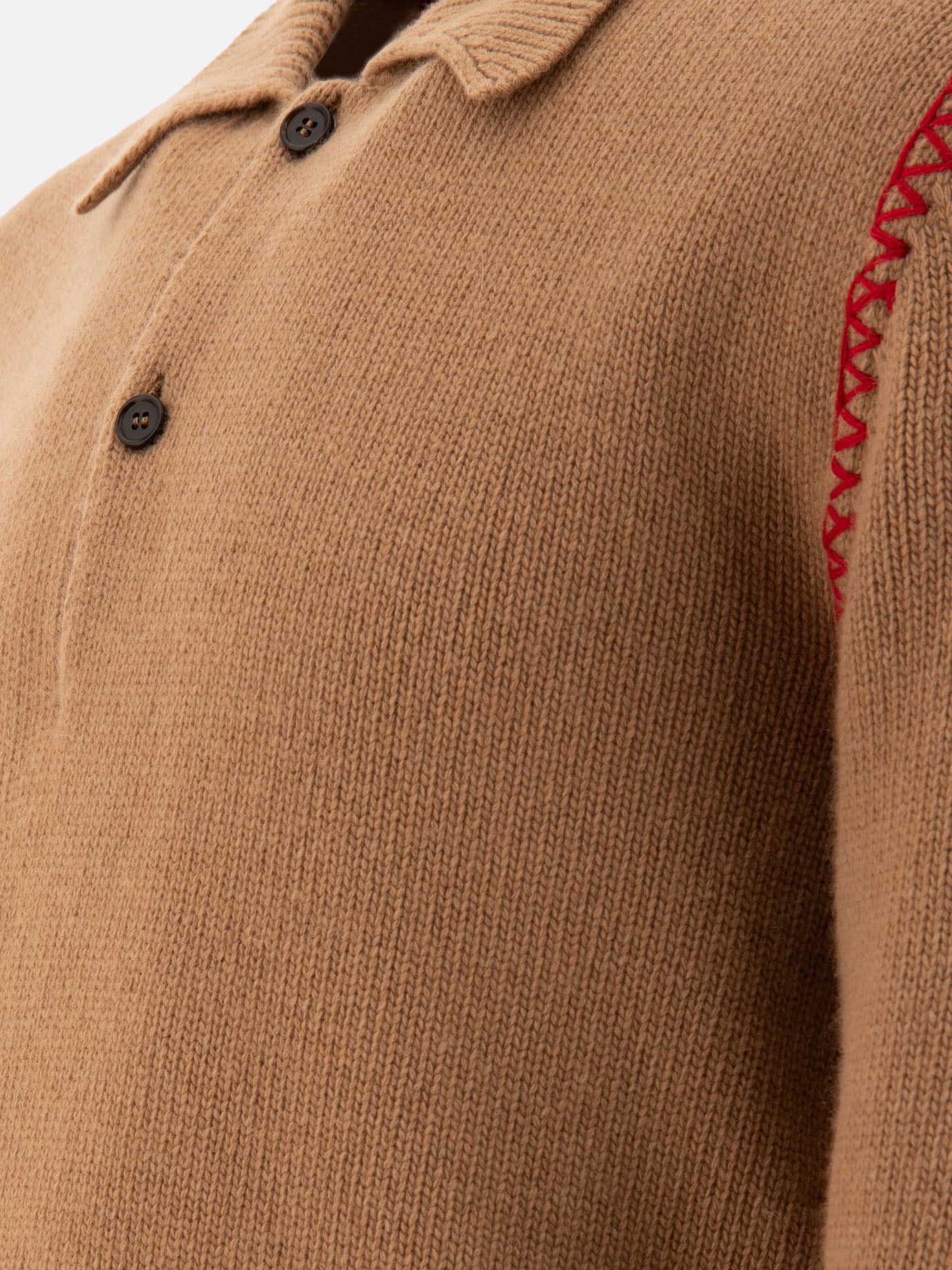 Marni Polo shirt with embroidered Marni logo Brown