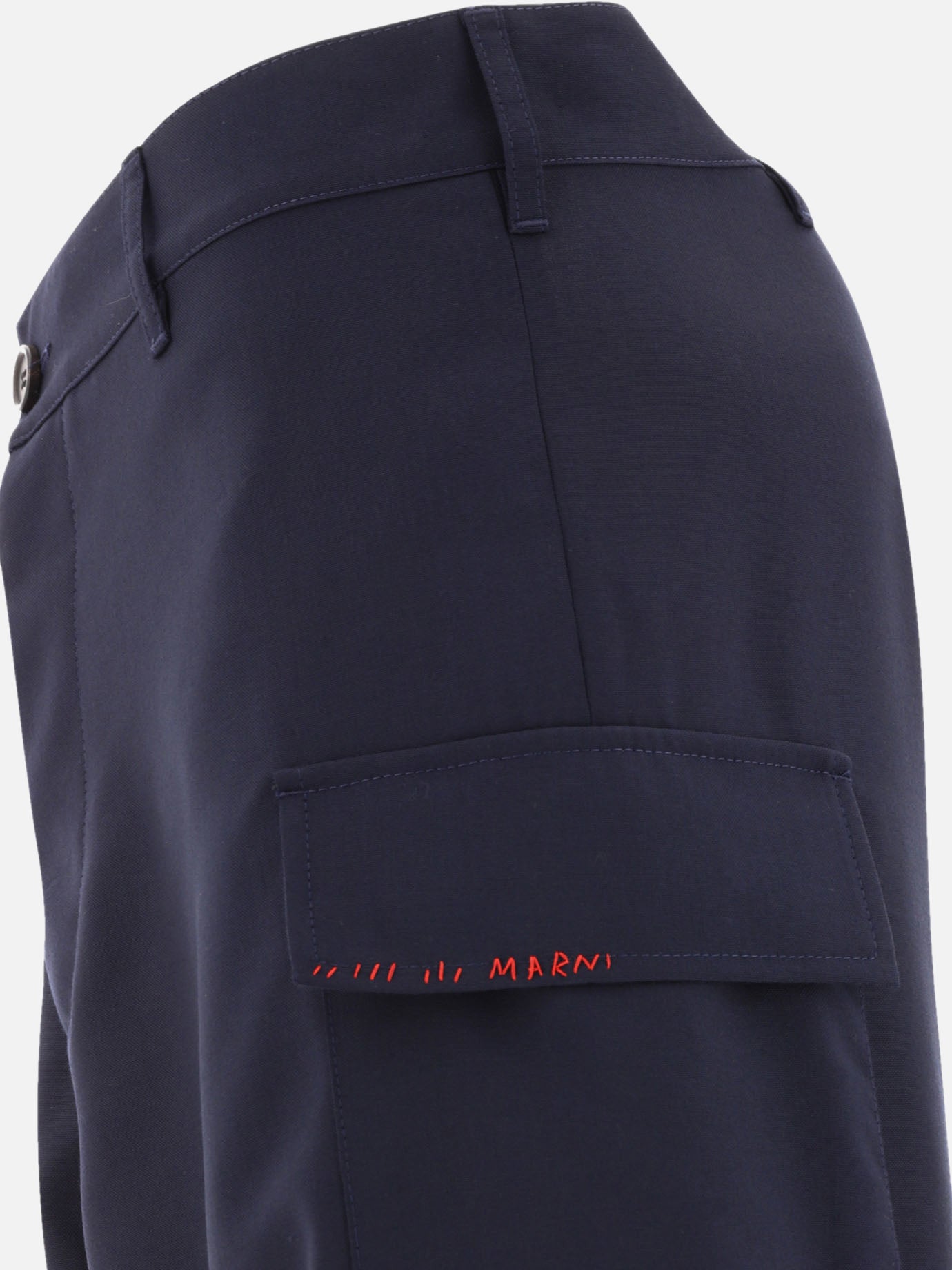 Marni Tropical wool cargo trousers Blue