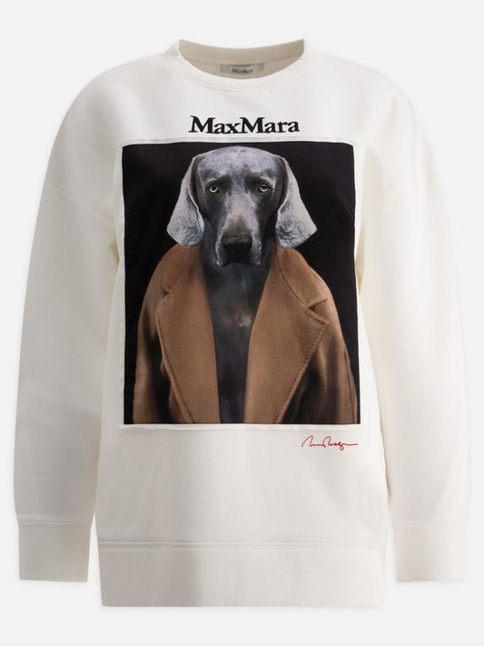 Max Mara Sweatshirt with Wegman-print White