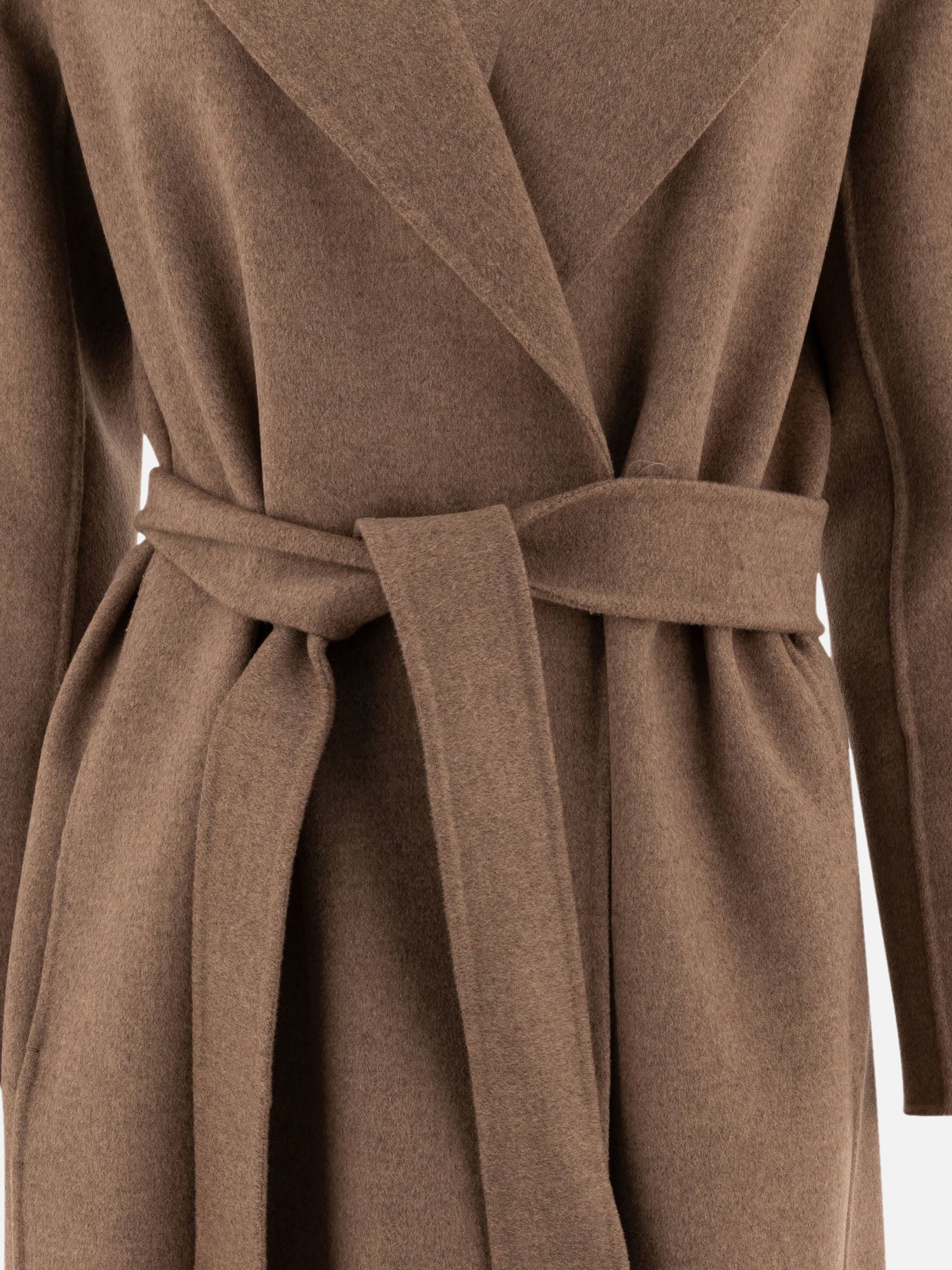 Max Mara S "Poldo" wool belted coat Brown