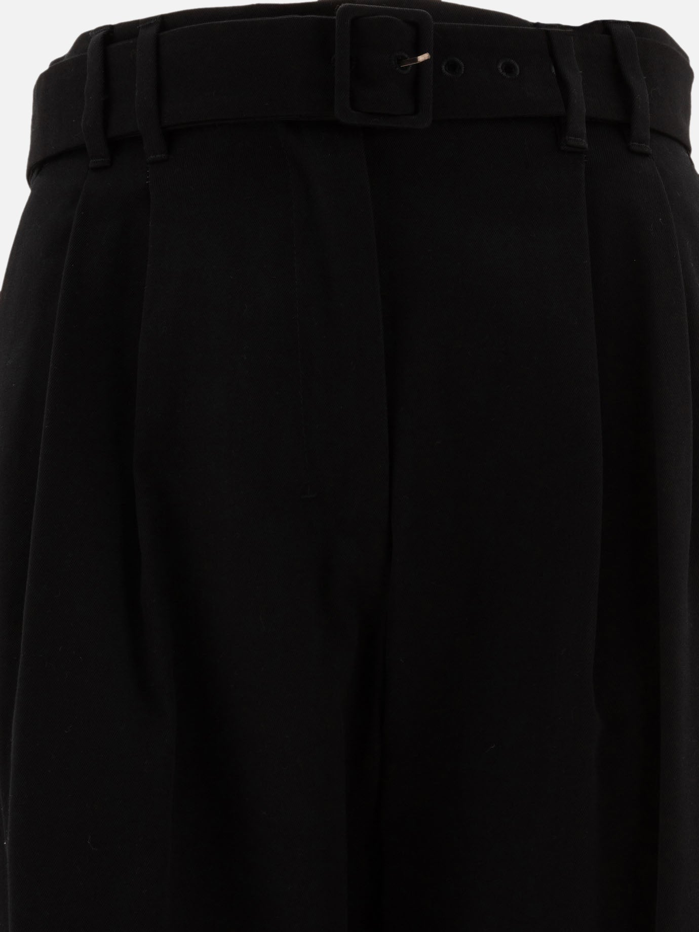 Max Mara S "Dina" wide gabardine trousers Black