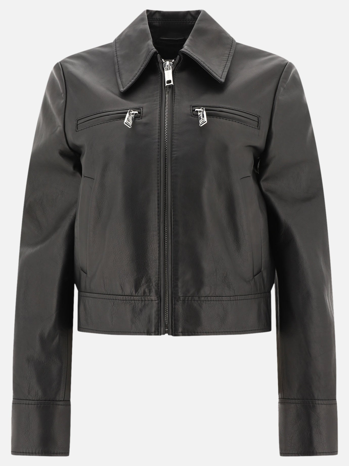 Leather jackets Solid colour  Black - Max Mara Sportmax Women | PDP | VIETTI Online Store | Zoom-Modal
