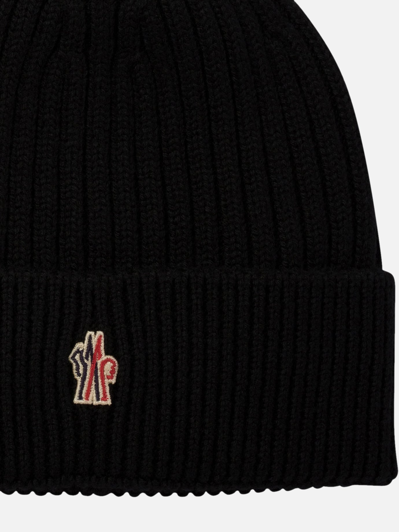 Moncler Grenoble Ribbed wool beanie Black