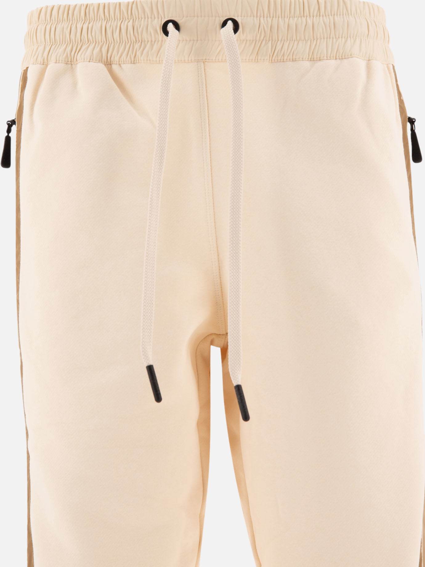 Moncler Grenoble Padded joggers with mountain logo Beige