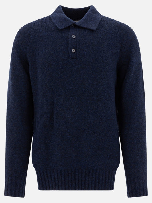 "Lee" merino wool-blend polo sweater