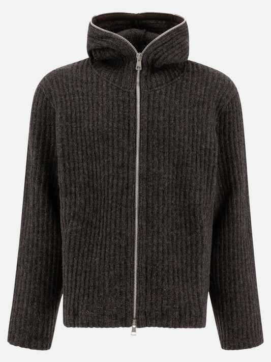 Ribbed full zip sweater