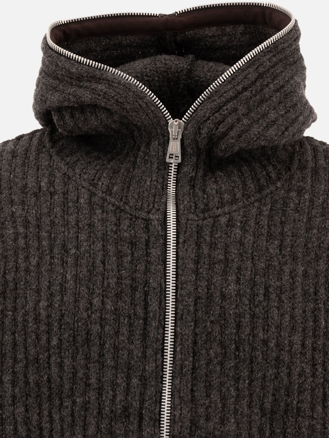 Ribbed full zip sweater