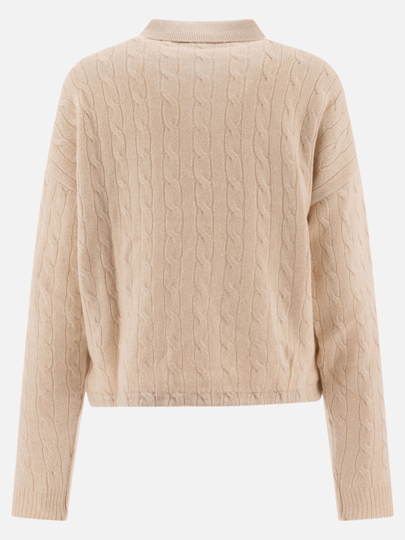 Polo Ralph Lauren "Pony" cable-knit polo shirt Beige