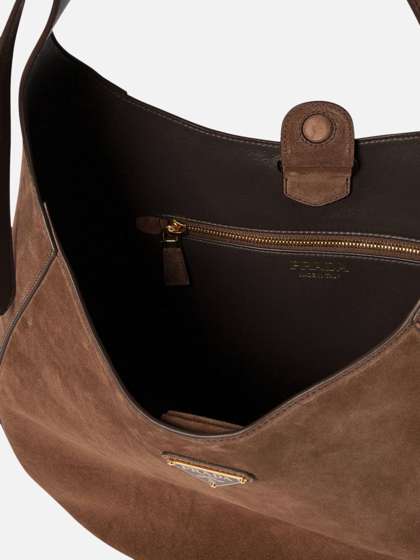 Prada Hobo bag in suede leather Brown