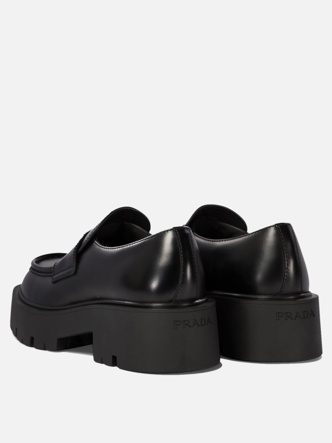 Prada Brushed leather loafers Black