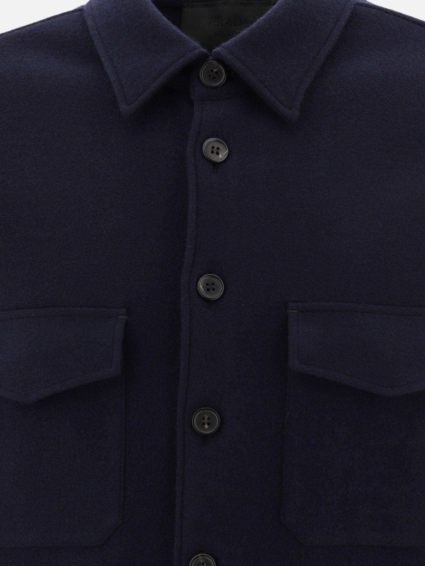 Overshirt jackets Solid colour  Blue - Prada Men | PDP | VIETTI Online Store | thumbnail_3