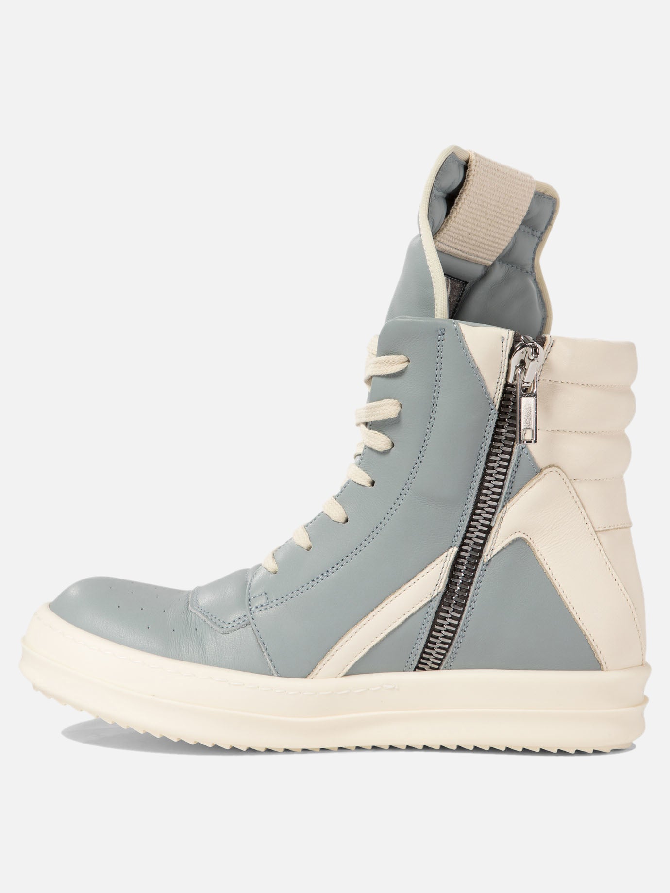 High top sneakers 100% calf leather - 100% rubber  Light blue - Rick Owens Women | PDP | VIETTI Online Store | thumbnail_3