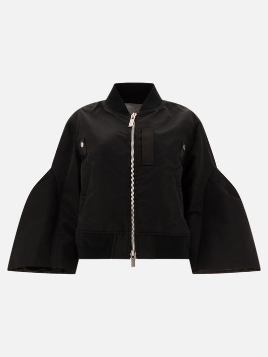 Sacai Nylon cropped bomber jacket Black