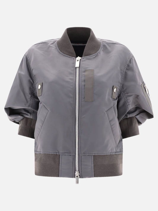 Bomber jackets Solid colour  Grey - Sacai Women | PLP | VIETTI Online Store 
