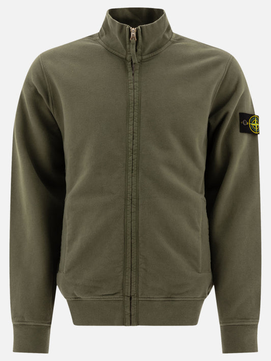 Stone Island "Compass" zippered sweater Green