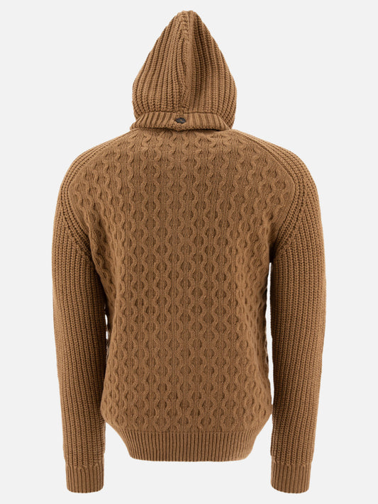 Tagliatore "Aspen" hooded sweater with zipper 19440875_50 Brown 2