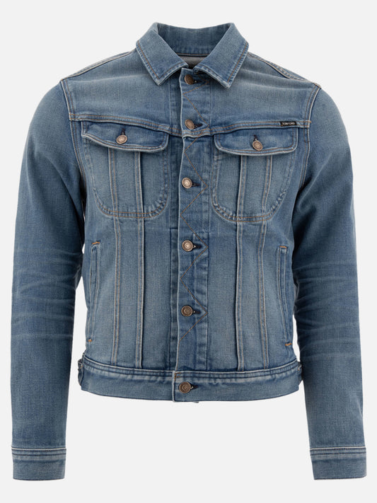 Denim jackets Solid colour  Blue - Tom Ford Men | PLP | VIETTI Online Store 
