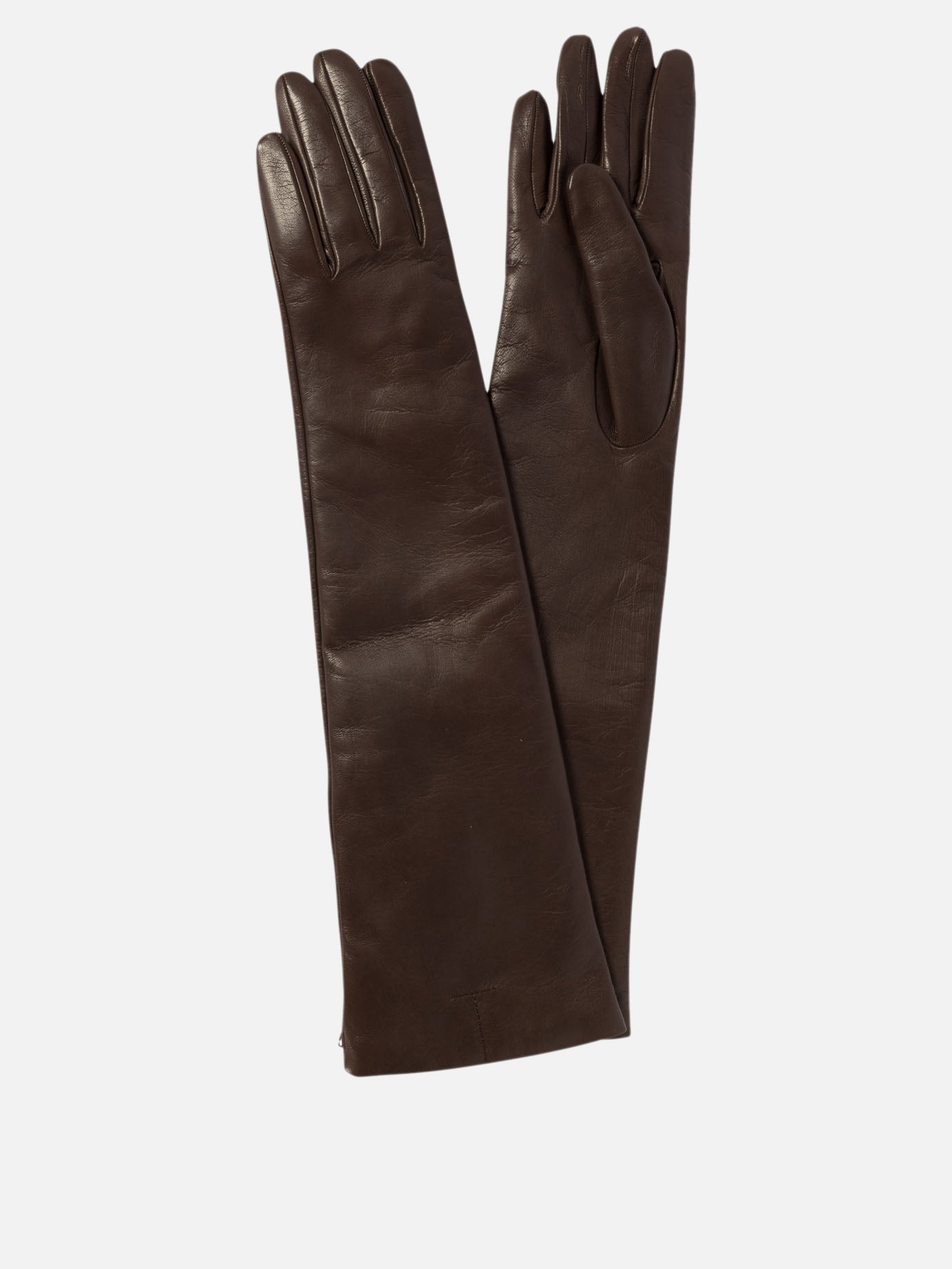 Toteme Long leather gloves Brown