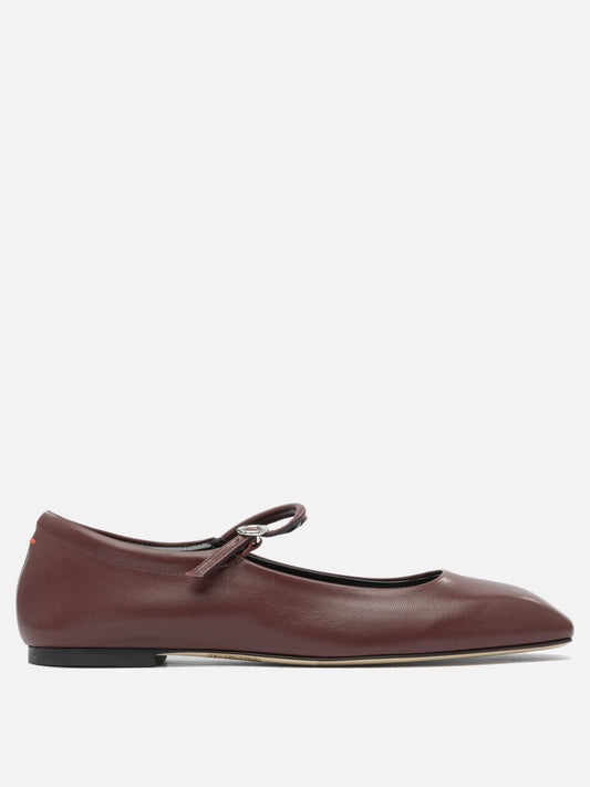 Mary Jane ballet flats 100% leather - 100% leather  Bordeaux - Aeyde Women | PDP | VIETTI Online Store 
