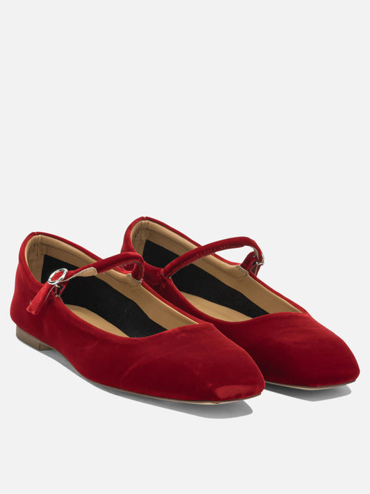 Mary Jane ballet flats 100% velvet - 100% leather  Red - Aeyde Women | PLP | VIETTI Online Store | 2
