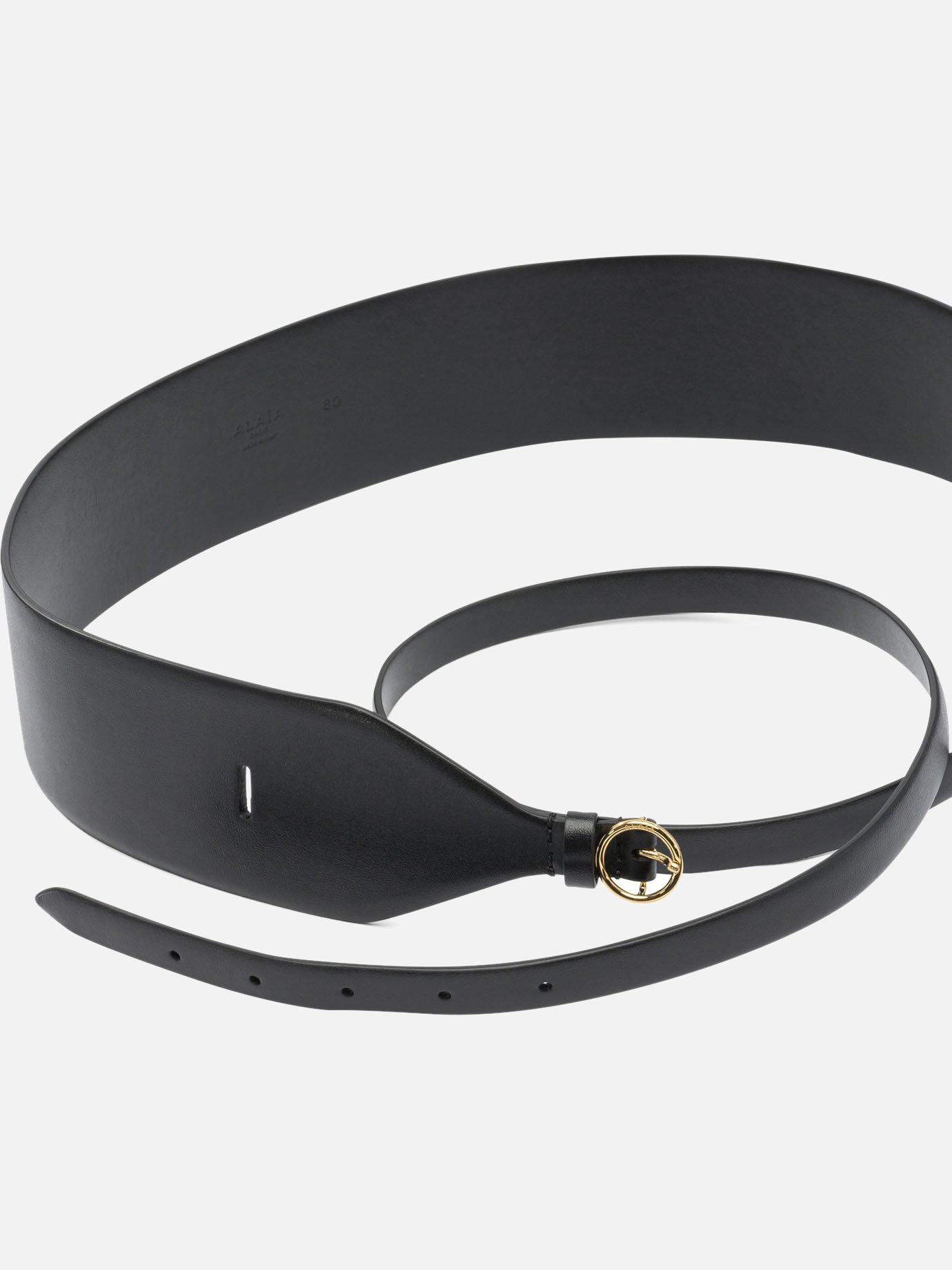Alaïa Wide double leather belt 10647832_80 Black thumbnail_2