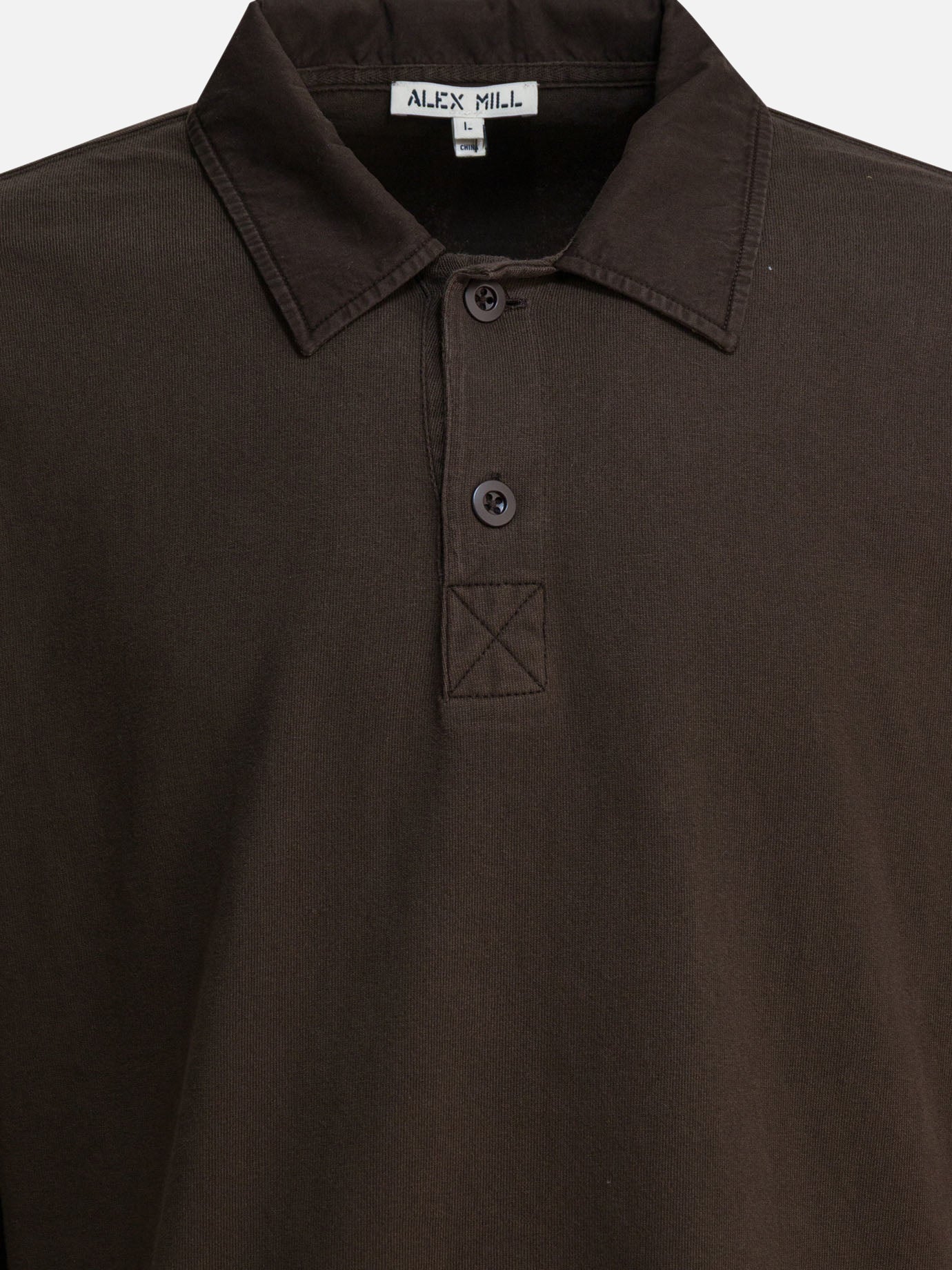 Polo shirts with buttons Solid colour  Brown - Alex Mill Men | PDP | VIETTI Online Store | thumbnail_3