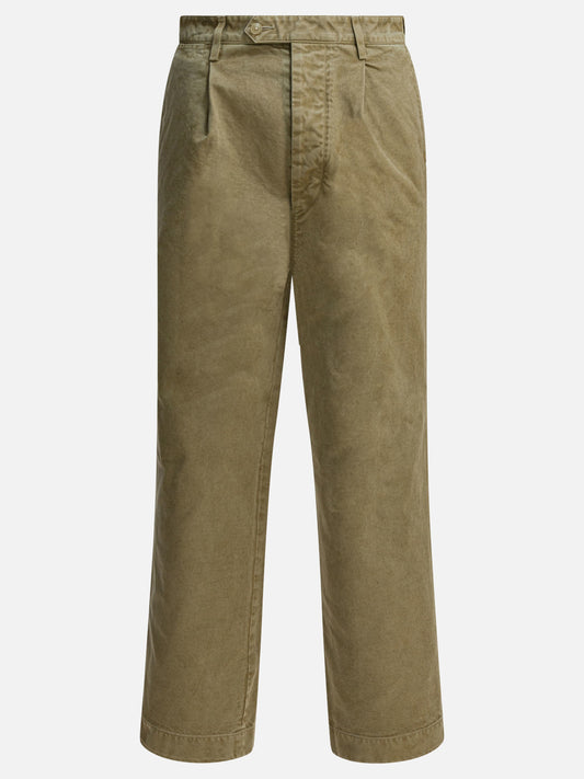 Leisure trousers Solid colour  Green - Auralee Men | PLP | VIETTI Online Store 
