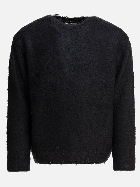 Crewneck sweaters Solid colour  Black - Auralee Men | PDP | VIETTI Online Store 

