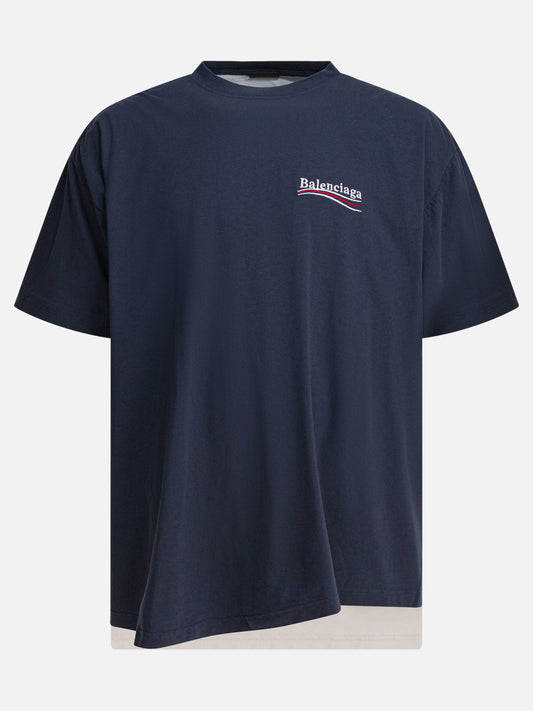 Crewneck t-shirts Logo  Blue - Balenciaga Men | PDP | VIETTI Online Store 
