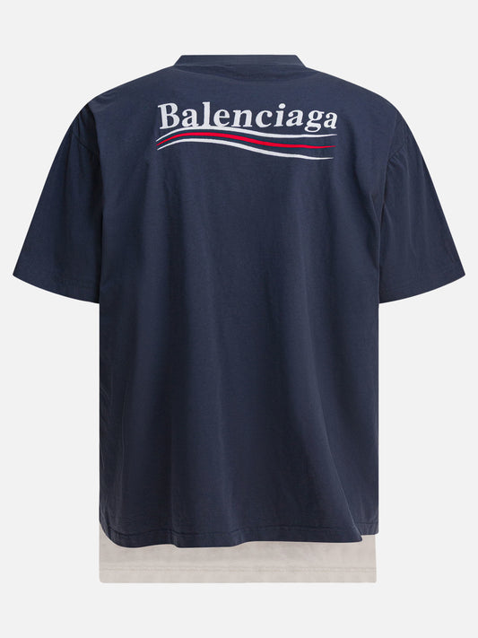 Crewneck t-shirts Logo  Blue - Balenciaga Men | PDP | VIETTI Online Store | 2
