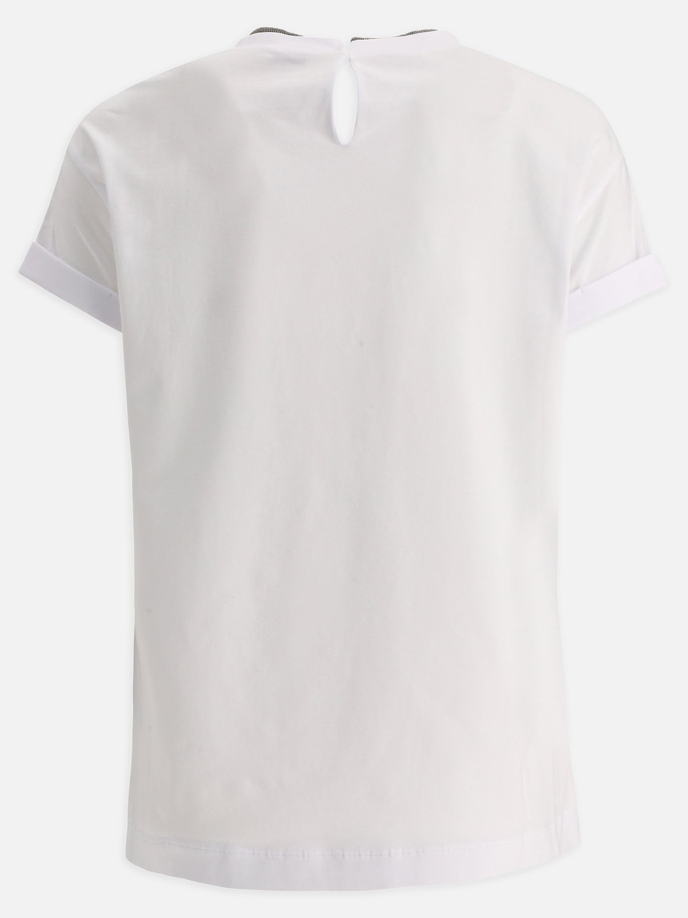 Crewneck t-shirts Solid colour  White - Brunello Cucinelli Women | PDP | VIETTI Online Store | Zoom-Modal_2
