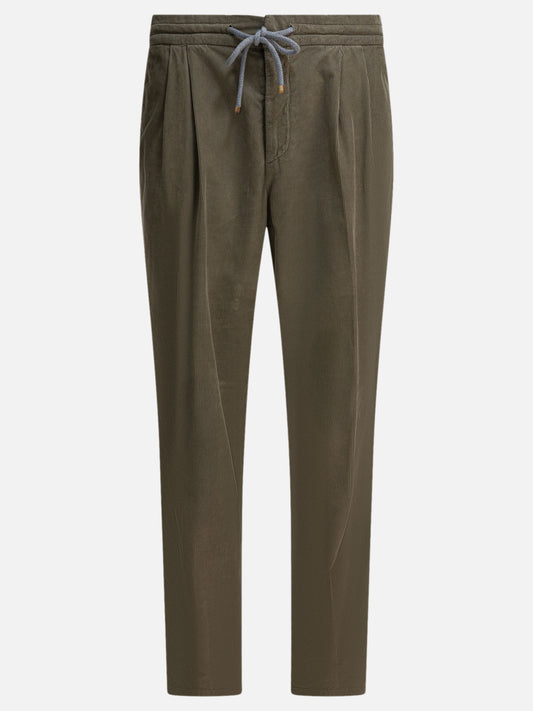 Leisure trousers Solid colour  Green - Brunello Cucinelli Men | PLP | VIETTI Online Store 
