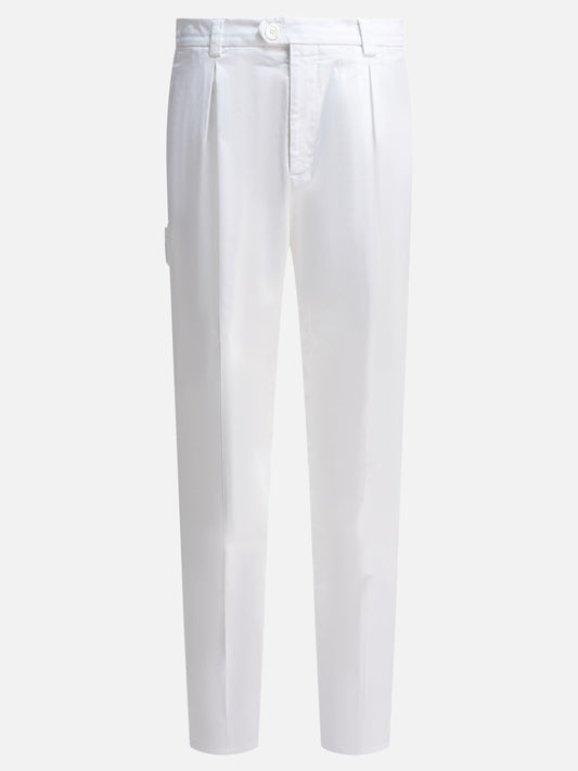 Leisure trousers Solid colour  White - Brunello Cucinelli Men | PDP | VIETTI Online Store 

