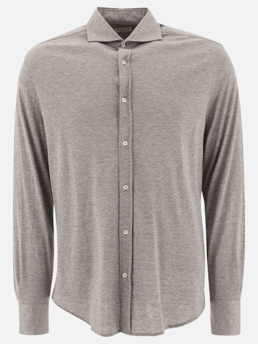 Casual shirts Solid colour  Grey - Brunello Cucinelli Men | PDP | VIETTI Online Store 
