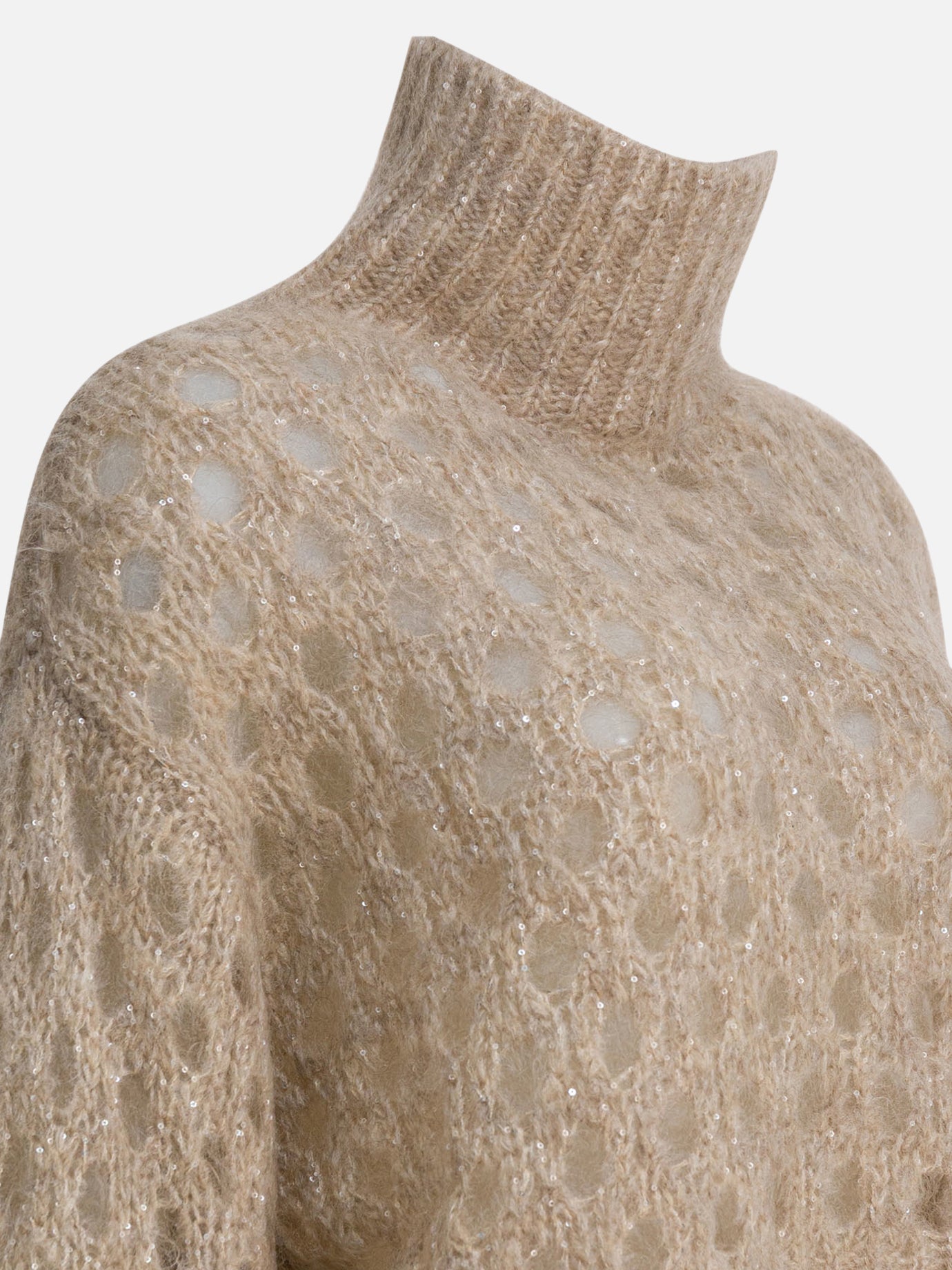 Turtleneck sweaters Solid colour  Beige - Brunello Cucinelli Women | PDP | VIETTI Online Store | Zoom-Modal_4
